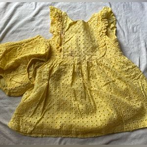 Ralph Lauren 9 month yellow eyelet dress with bloomers
